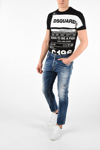 17cm Low-Waist Stonewashed STRAIGHT LEG BOOT CUT Jeans