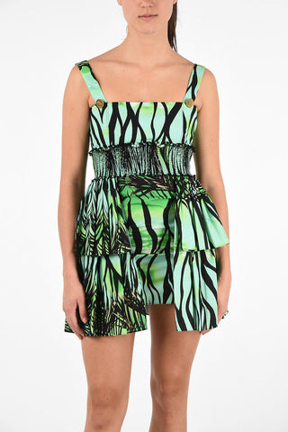 Printed Flounced Mini Sun Dress