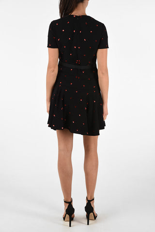 Sequined Hearts Mini Dress with Jewel Application