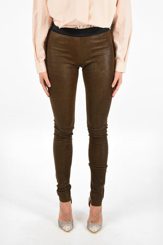 Drawstring Leather Pants