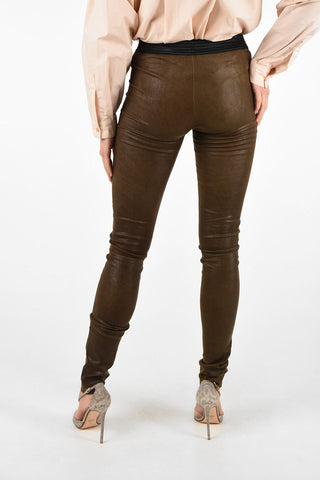 Drawstring Leather Pants