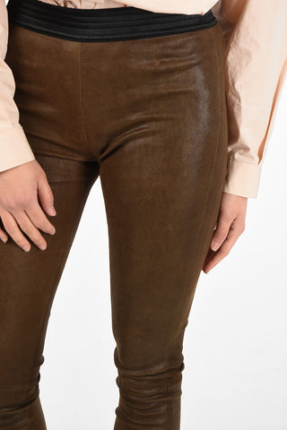 Drawstring Leather Pants