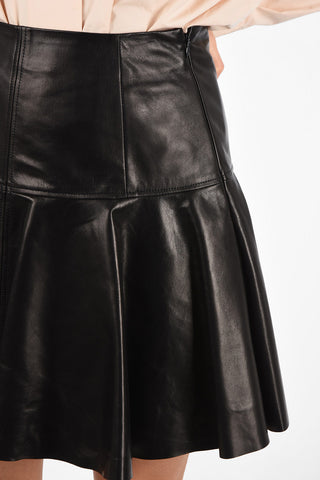 Leather Mini Circle Skirt
