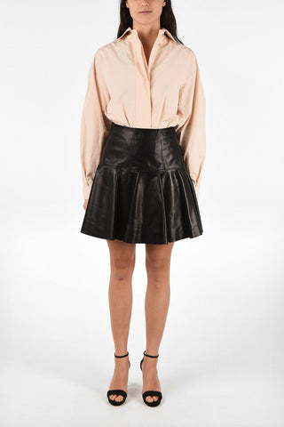 Leather Mini Circle Skirt