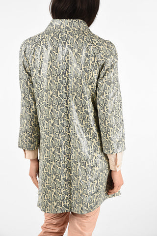 Snake Print Leather Coat