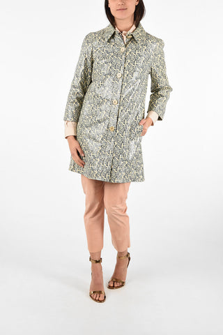 Snake Print Leather Coat