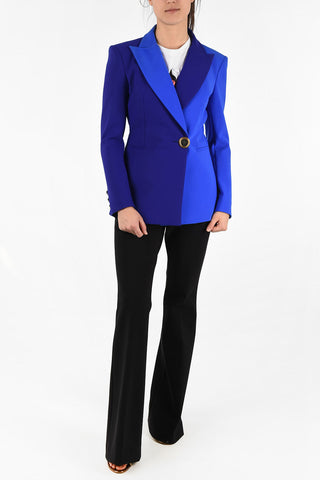 Two-Tone peak lapelBlazer With Golden Button