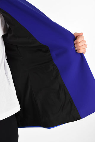Two-Tone peak lapelBlazer With Golden Button