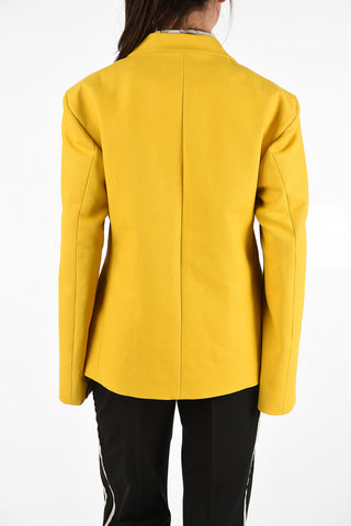 MM1 Peak Lapel Double Breasted Blazer with Fringe Detail