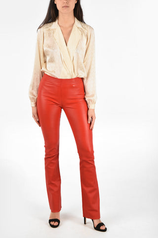 Drawstring Leather Pants