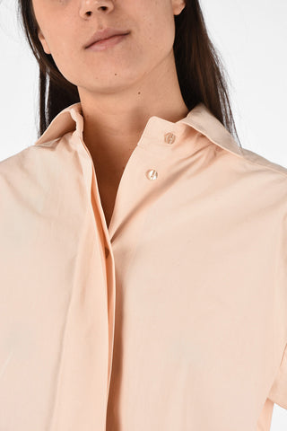 Hidden Closure Oversize Shirt
