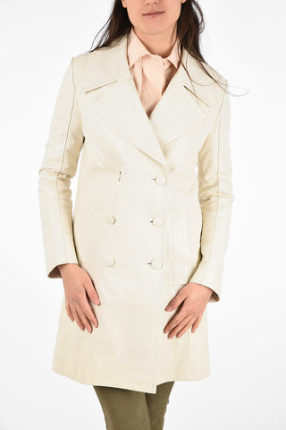 Leather Double Breasted Coat