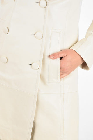 Leather Double Breasted Coat