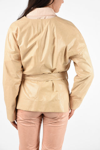 Leather Jacket with Belt