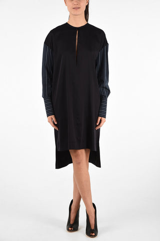 Men's Loose Fit Tunic Dress with Striped Sleeve