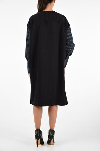 Men's Loose Fit Tunic Dress with Striped Sleeve
