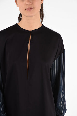 Men's Loose Fit Tunic Dress with Striped Sleeve