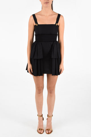 Flounced Mini Sun Dress with Zip Back Closure