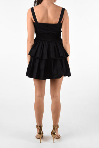 Flounced Mini Sun Dress with Zip Back Closure