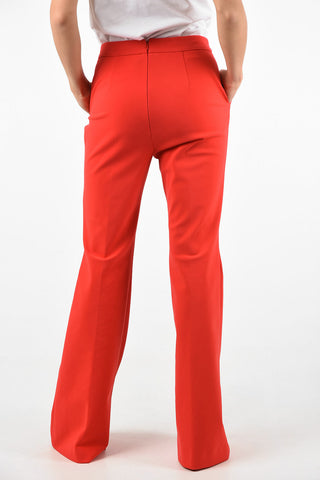 High Waist Single Pleat Boot Cut Pants