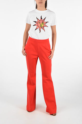 High Waist Single Pleat Boot Cut Pants
