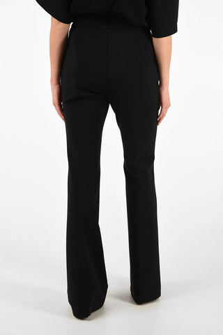 High Waist Single Pleat Boot Cut Pants