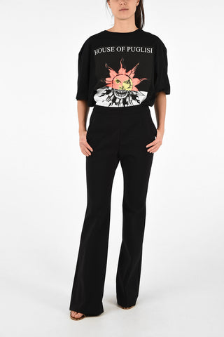 High Waist Single Pleat Boot Cut Pants