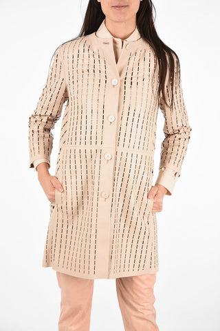 Leather Openwork Coat