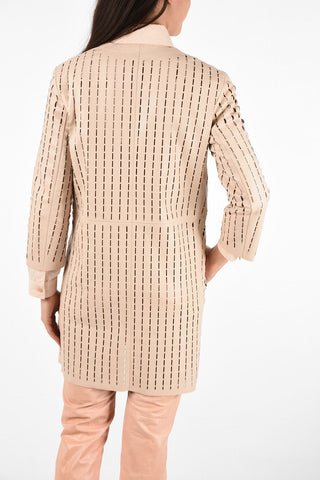 Leather Openwork Coat