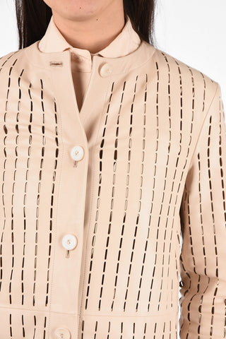 Leather Openwork Coat