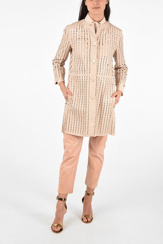 Leather Openwork Coat