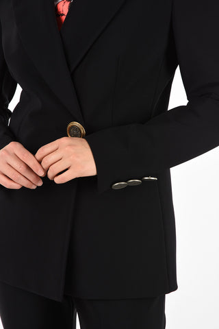 Blazer con Revers a Lancia e Bottone Dorato  
