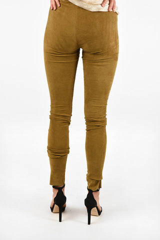 Suede Leather Slim Fit Pants