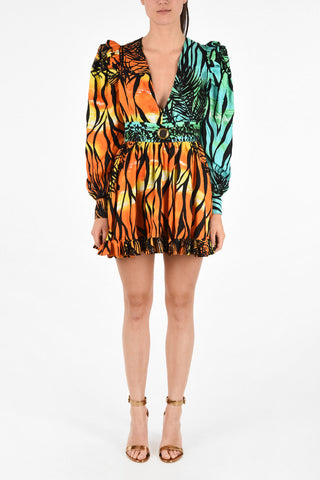 Printed Silk Mini Dress
