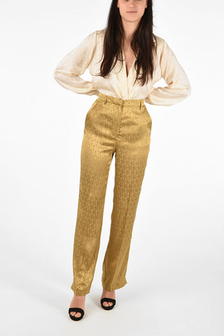 High Waist Silk Blend Palazzo Pants