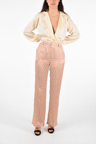 High Waist Silk Blend Palazzo Pants