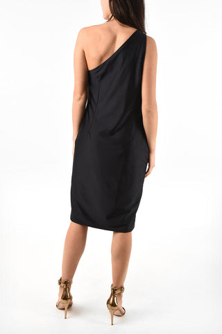 Two-Tone Lurex One Shoulder Dress