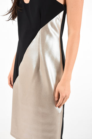 Two-Tone Lurex One Shoulder Dress