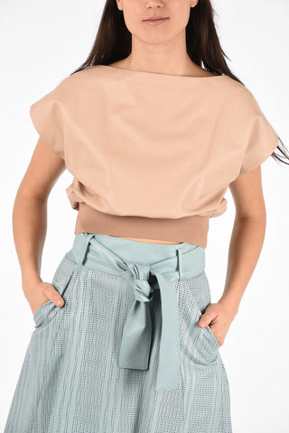 Open Back Leather Crop Top