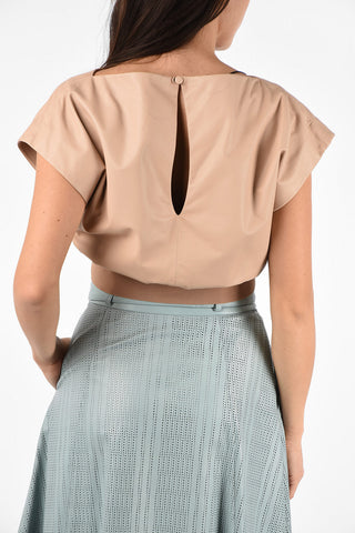 Open Back Leather Crop Top