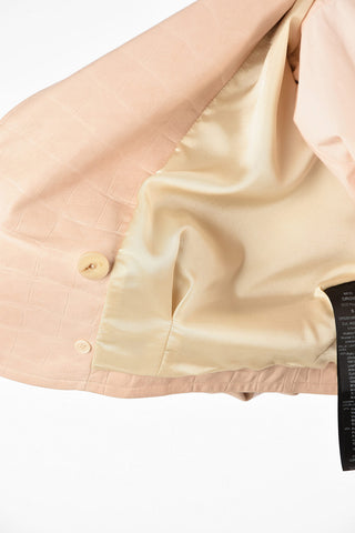 Leather Cropped Double Breasted Jacket