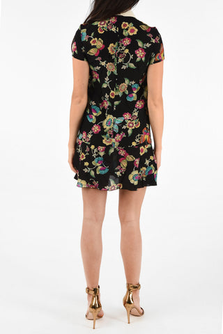 Mini Dress in Seta Floreale con Fiocco