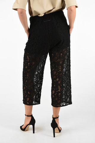 MM6 Pantalone Gaucho Pizzo Macramè Vita Alta