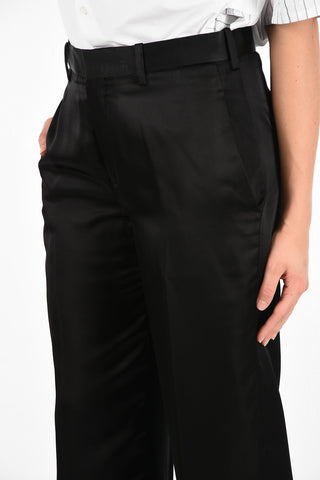 Pantalone Wide in Raso a Vita Alta