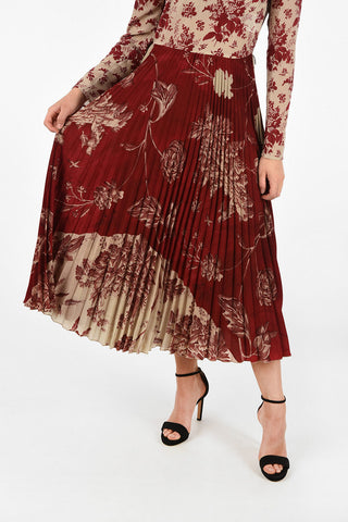Floral Accordion Dress with Belt