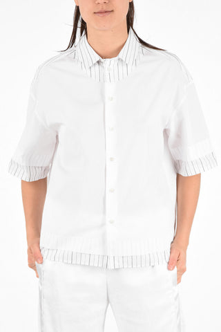 Short Sleeve Body Fit Shirt with Striped Details