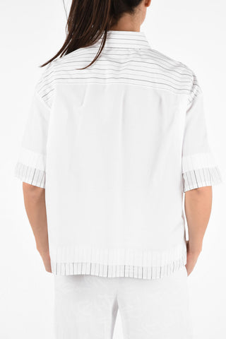 Short Sleeve Body Fit Shirt with Striped Details