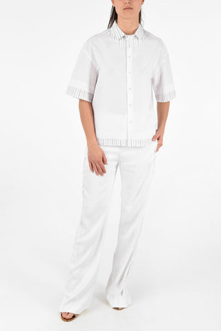 Short Sleeve Body Fit Shirt with Striped Details
