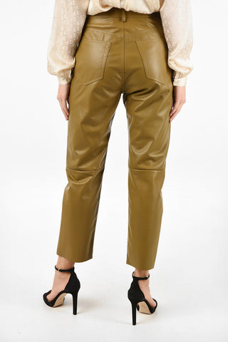 Leather Cropped 5 Pockets Pants