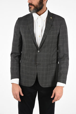 CC COLLECTION check half lining side vents 2-button RIGHT blazer